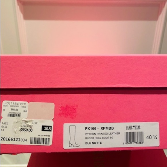 Brand new PARIS TEXAS Leather Heeled Knee-High Boots in Python Print - Picture 5 of 5